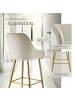tectake Barstuhl Avane 48,5 x 57 x 108 cm, Belastbarkeit 120 kg, creme/gold