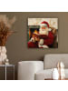 OnlyWow Leinwand Bilder Dunkelrot
