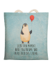 Mr. & Mrs. Panda Tasche Pinguin Luftballon mit Spruch in Eisblau