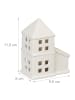 relaxdays Teelichthaus in Weiß - (B)9,5 x (H)11,5 x (T)6 cm