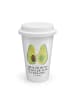 Mr. & Mrs. Panda To Go Becher Avocado Pärchen mit Spruch in Weiß