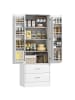 HOMCOM Küchenschrank-60L x 40B x 159H cm-Weiß