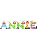 Playshoes Deko-Buchstaben "ANNIE" in bunt