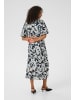 Kaffe Kleid KApaco Tight fit in Beige/Black/Blue Blurry Leaf
