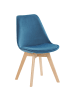 Beliani 2er-Set Esszimmerstuhl DAKOTA II in Blau/Braun