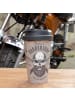 Geda Labels Coffee to go Becher Barber Skull in Grau - 400 ml