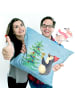 Mr. & Mrs. Panda Kissen Pinguin Weihnachtsbaum ohne Spruch in Eisblau