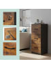 relaxdays Aktenschrank in Schwarz/ Braun - (B)40 x (H)103 x (T)40 cm