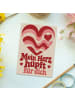 Mr. & Mrs. Panda Postkarte Herz Wellenmuster Design mit Spruch in Weiß