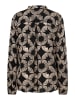 More & More fließende Viskosebluse mit Print in black/beige