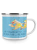 Mr. & Mrs. Panda Camping Emaille Tasse 45. Hochzeitstag Messingh... in Sky Blue