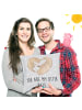 Mr. & Mrs. Panda Zierkissen Otter Herz mit Spruch in Grau Pastell