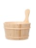 4Living Holzeimer für die Sauna, Plastikeinsatz, 4 l in Beige, 27 x 25,5 x 27 cm