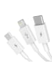 Mcdodo Baseus 3in1 Schnellladung Kabel USB auf M+L+C 3.5A 0,5m (Weiß)