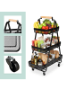 relaxdays Rollwagen in Schwarz - (B)57 x (H)84,5 x (T)31 cm