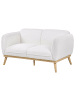 Beliani 2-Sitzer Sofa LJUNG in Weiß/Braun - (W) 160 x (H) 82 cm