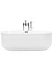 Beliani Freistehende Badewannen PINEL in Weiß/Silber - (W) 80 x (H) 59 x (L) 170 cm