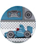 KADIMA DESIGN Kinderteppich Rennwagen Polypropylen saugroboter Kurzflor Kinderzimmer in Blau