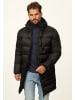 SOULSTAR Parka - mit Kapuze als Winterjacke - Langer Steppmantel in Black