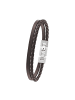 Tom Tailor Armband Edelstahl, Leder in braun