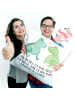 Mr. & Mrs. Panda Zierkissen Frosch Liebe mit Spruch in Weiß