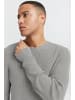 BLEND Rundhals Strickpullover Basic Langarm Sweater in Grau