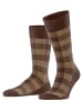 Burlington Buffalo Check Socke in Hazelnut