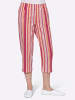WITT WEIDEN Capri-Hose in apricot-rot-gestreift