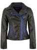 JILANI Bikerlederjacke Lammnappa in Schwarz-Blau