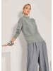 MADELEINE Eleganter Strickpullover mit Stehkragen in steingrau / melange