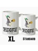 Mr. & Mrs. Panda Weiße Tasse Pinguin Bier mit Spruch in Weiß