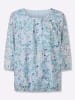 Sieh an! Schlupfbluse in himmelblau-ecru-bedruckt