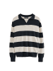 Polo Club Pullover in Blau-Ecru