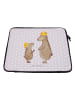 Mr. & Mrs. Panda Laptop Bag Bären mit Hut ohne Spruch in Grau Pastell