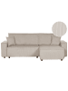 Beliani 3-tlg Ecksofa ABACKA in Beige/Schwarz linksseitig