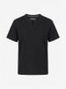KOROSHI Henley shirt struktur in Schwarz