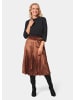 GOLDNER Plisseerock aus schimmerndem Samt in kupferfarben