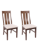 MCW 2er-Set Esszimmerstuhl M58, Dunkles Gestell, creme
