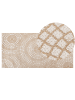Beliani Geflochtener Teppich ARIBA in Beige/Weiß - (W) 80 x (H) 0.7 x (L) 150 cm