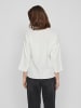Vila Lockere Crepe Design Hemd Bluse mit weiten Ärmeln in Weiß