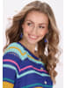 IZIA Women Cardigan in blue multicolor