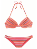 LASCANA Push-Up-Bikini in orange-gestreift