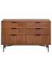 home24 home24 Skandinavisches Sideboard aus edlem Echtholzfurnier mit 6 Schubladen Wohnen in Walnuss