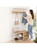 relaxdays Garderobenständer in Natur/ Weiß - (B)80 x (H)176 x (T)30 cm
