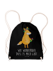 Mr. & Mrs. Panda Baumwollbeutel Fuchs Blumen mit Spruch in Schwarz