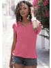 Vivance Kurzarmshirt in bedruckt, beere uni