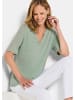 GOLDNER Viskoseshirt Jerseyshirt mit Blende in salbei