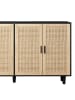 ABRIHOME 158 cm Sideboard mit Rattan Deko in Schwarz