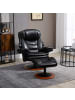 HOMCOM Relaxsessel mit Hocker-94L x 98B x 104H cm-Schwarz