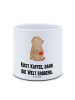 Mr. & Mrs. Panda Blumentopf Bär Kaffee mit Spruch in Weiß